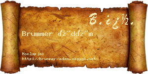 Brummer Ádám névjegykártya
